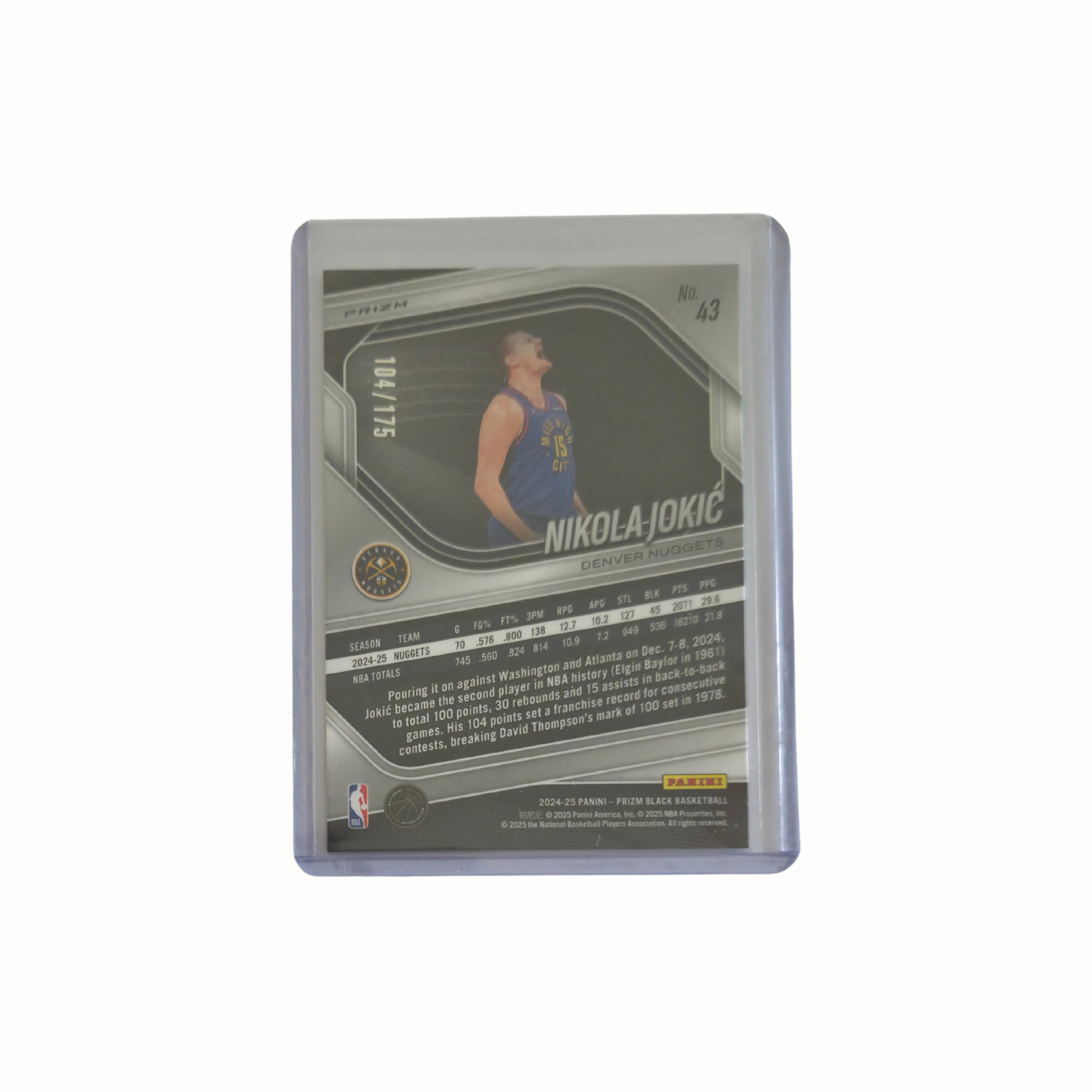 Nikola JOKIC - Panini Prizm Black /175 - 24/25