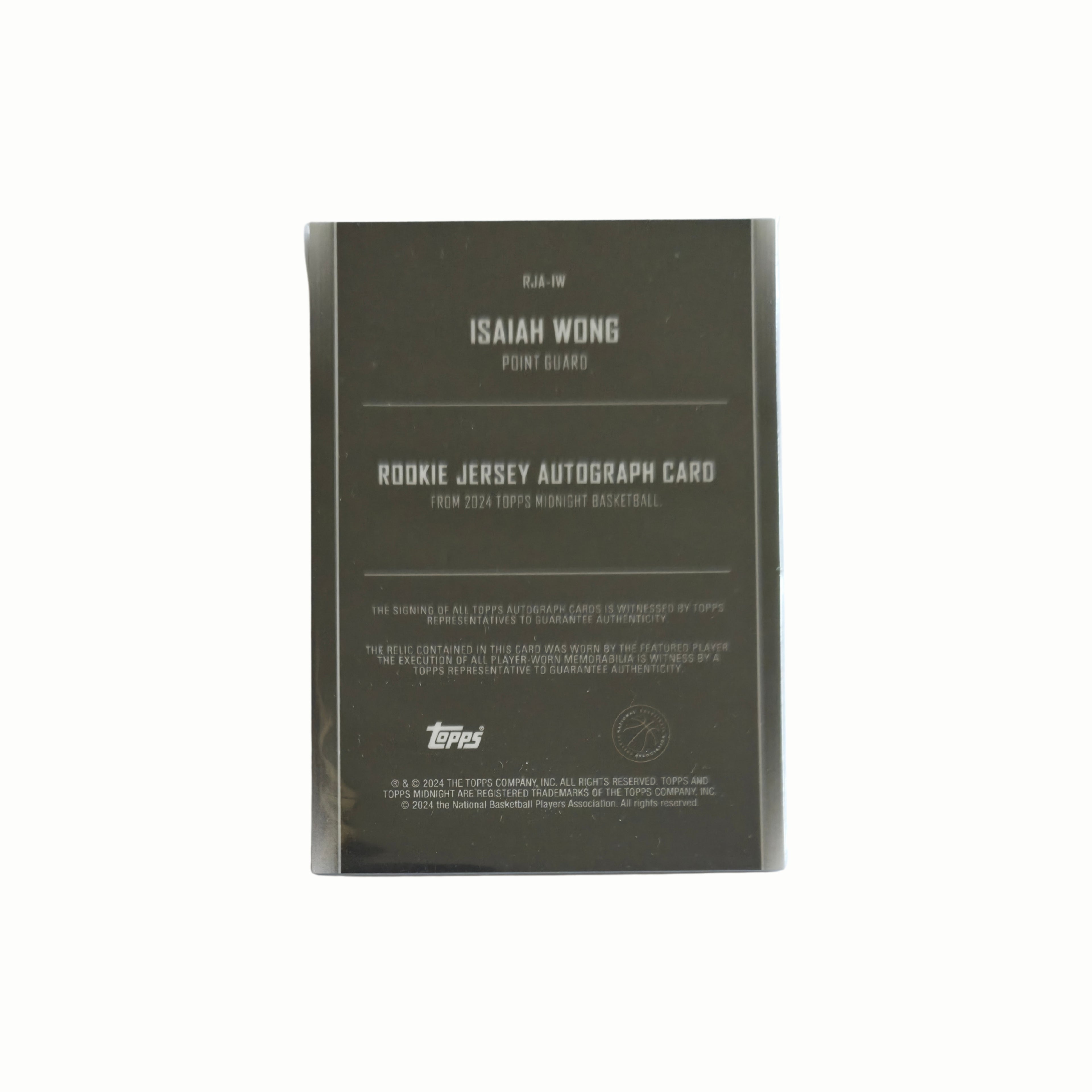 Isaiah WONG - Topps Midnight Auto Jersey /199 RC - 24/25