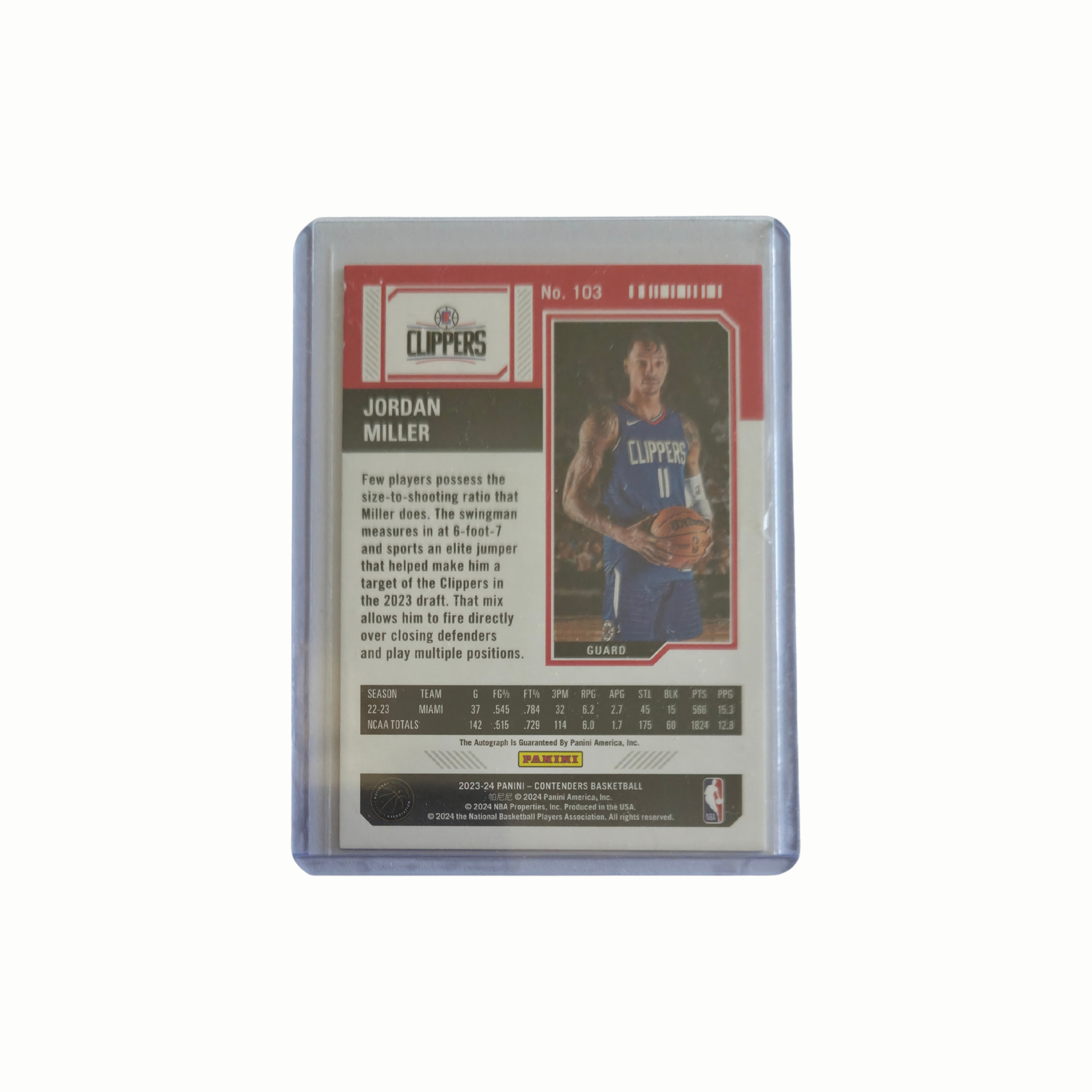 Jordan MILLER - Panini Contenders Auto RC - 23/24